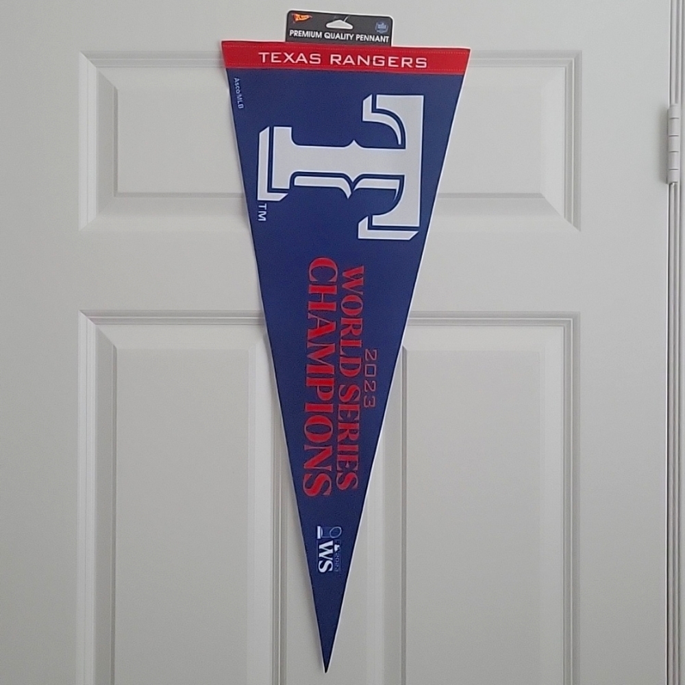 Brand new Texas Rangers world series champions pennant